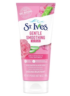 STIVES St. Ives Gentle Smoothing Face Scrub Our Gentlest Scrub Yet Rose Water and Aloe Vera Made with 100 percent Natural Exfoliants, Paraben Free, Oil-Free, Dermatologist Tested 170 g  - Image 1