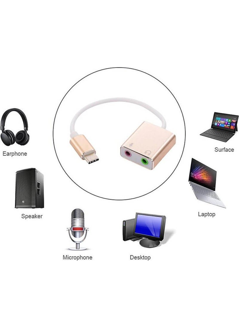 USB Type-C External Sound Card with 3.5mm Headphone and Microphone Input - pzsku/ZF81215B9457892459AD0Z/45/_/1728063450/65df1fe9-9748-42ee-a52c-93e65fe48399