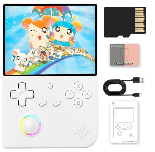 Voacle RG40XX V Retro Handheld Game Console , RG40XXV Game Console 4.0 Inch IPS Screen Linux System Built-in 64G TF Card 5017 Games Support TV Output 5G WiFi Bluetooth 4.2(White) - Image 1