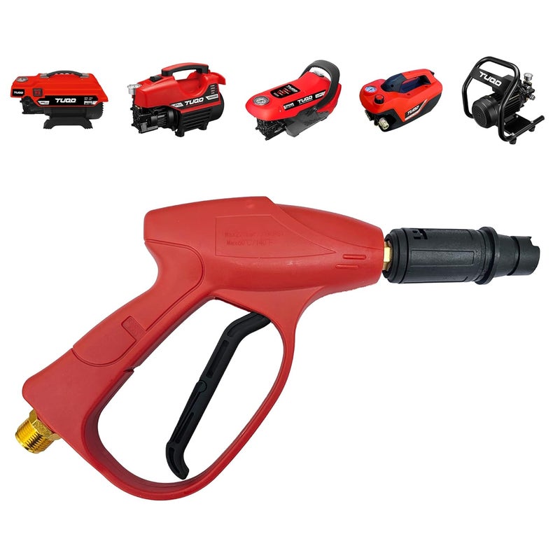 TUQO Pressure Washer Gun with Adjustable Nozzle | M22-15mm | Heavy | Suitable with most High Pressure Washers with hose outlet of M15 | Red | HG12 - Image 1