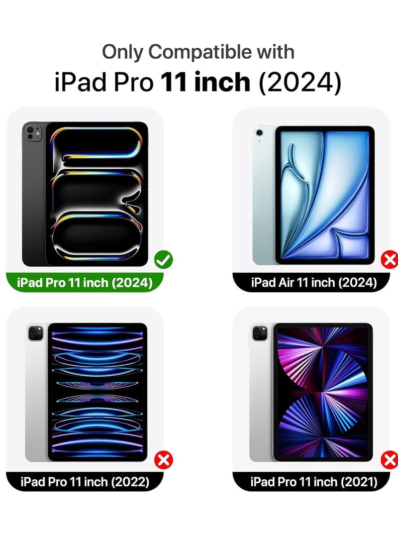 MIGOFAST IPad Pro 11 Inch Case 2024 M4 with Pencil Holder  Trifold Stand with TPU Back Shockproof Case for iPad Pro 11 2024 Support Apple Pencil Pro/USB-C Rose Gold - Image 2