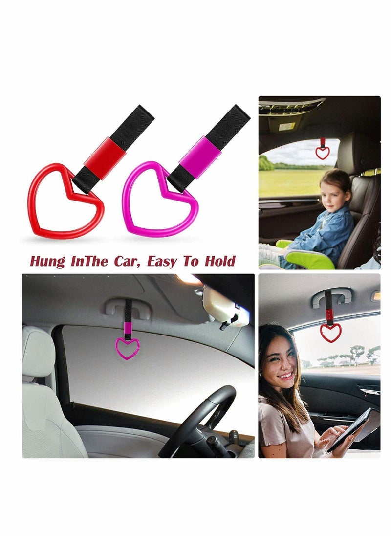 Y&D Japanese Heart-Shaped Hand Strap for Car Interior Exterior Decoration, Red, Pink - 4 Pieces  - Image 3