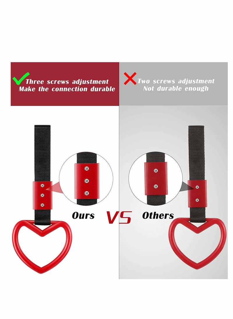 Y&D Japanese Heart-Shaped Hand Strap for Car Interior Exterior Decoration, Red, Pink - 4 Pieces  - Image 5