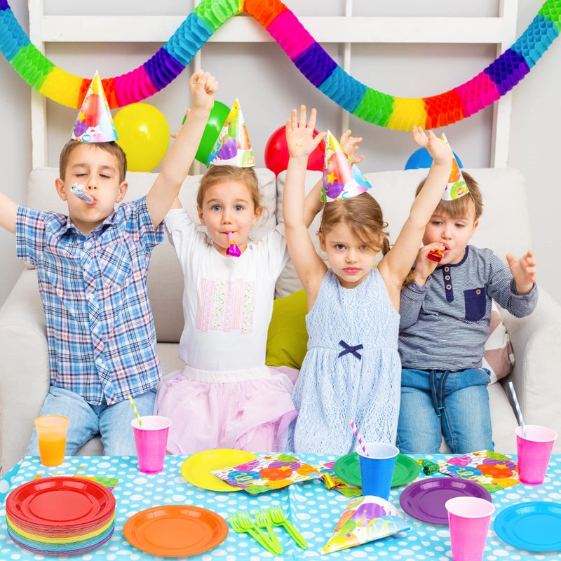 ADXCO Paper 72pcs 7inch Rainbow Plates  Waterproof  Durable  Disposable Party Supplies for Birthday  Picnic  Baby Shower  All Seasons  6 Colors - Image 5