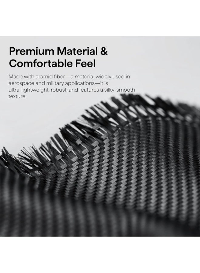 pitaka for S26 Plus Case, 6.7 Inch, Compatible with MagSafe, Ultra-Slim Samsung Galaxy S26 Plus Case with Aaron Button, 600D Aramid Fiber Woven [Edge Case - Black/Grey] - Image 4