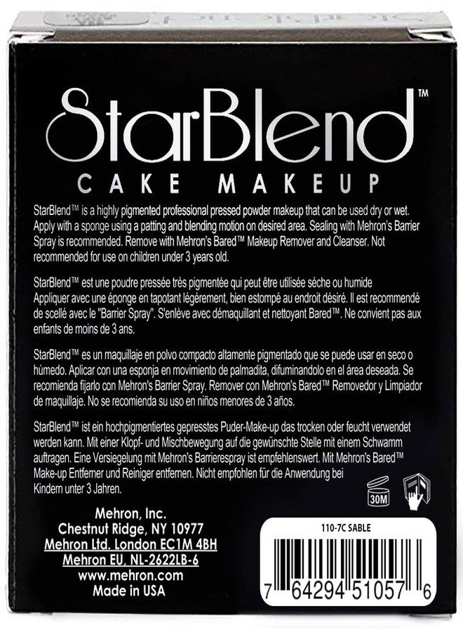 Mehron Makeup StarBlend Cake Makeup | Wet/Dry Pressed Powder Face Makeup | Powder Foundation | Sable Brown Face Paint & Body Paint 2 oz (56g) - Image 3