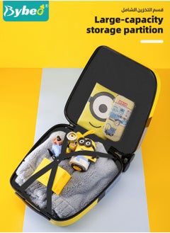 Bybeo 3PCS Kids Luggage Set,Children Travel Suitcase,Minions Rolling Luggages,Child Trolley Bag with Swan Plush Doll,U-Shaped Pillow,Wheels and Telescopic Handle for Kid Toddlers Boys Girls,20 Inch  - Image 5