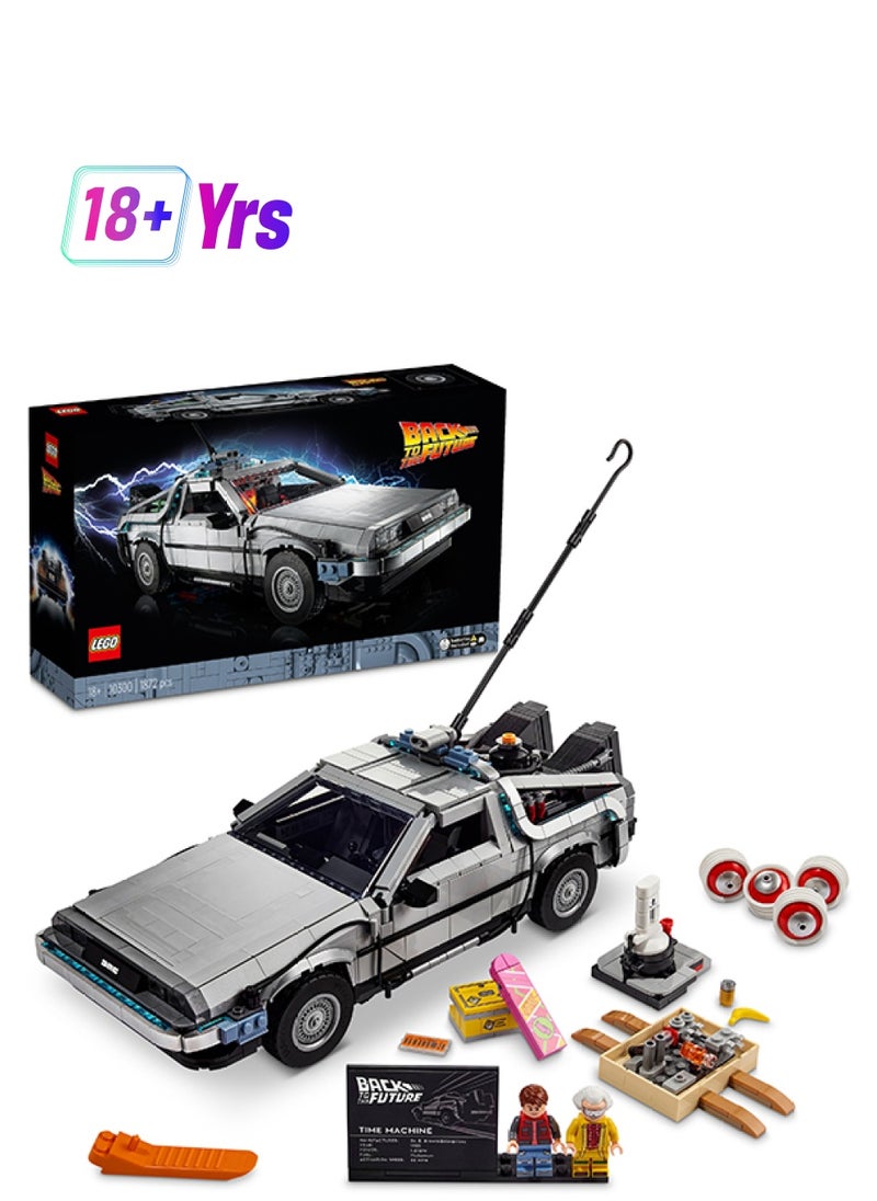 LEGO Icons Back to the Future Time Machine 10300 Model Building Kit; Build a Detailed Model Version of a Movie Legend; Enjoy a Project for Adults Assembling the Iconic Car; Includes 2 Minifigures (1,872 Pieces)  - Image 1