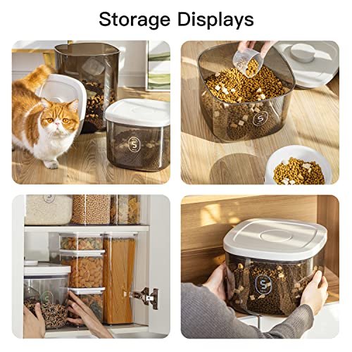 LivLab 25 lbs Rice Dispenser,10.5 Qt/10 L/22-25 lbs Rice Container Storage with Measuring Cup & Brush Food Cereal Container Bins Household for Kitchen Pantry Organization (AY-10KG-GREY) - Image 4