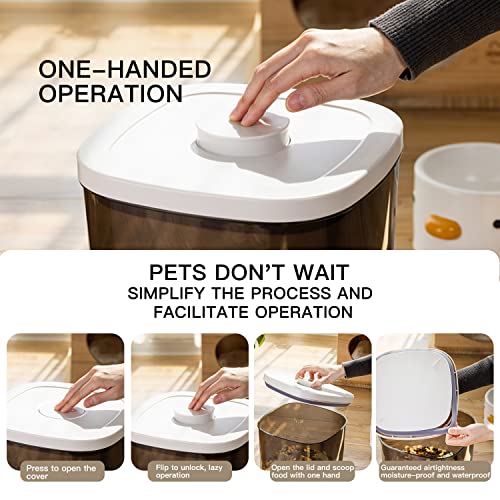 LivLab 25 lbs Rice Dispenser,10.5 Qt/10 L/22-25 lbs Rice Container Storage with Measuring Cup & Brush Food Cereal Container Bins Household for Kitchen Pantry Organization (AY-10KG-GREY) - Image 3