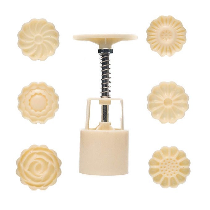 COOKIE PRESS MIDAUTUMN FESTIVAL HANDPRESSURE MOON CAKE MOULD WITH 6 PCS MODE PATTERN FOR 1 SETS 50G COOKIE STAMP MOONCAKE MOLD SET COOKIE STAMPS DIY DECORATION PRESS CAKE CUTTER
