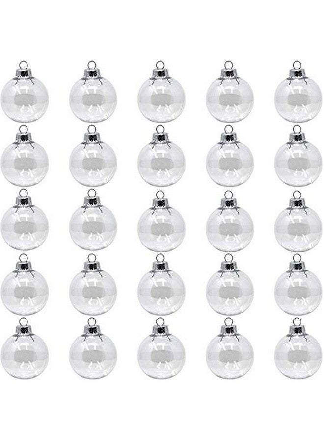 Creative Hobbies® - Bulk Value Pack of 25 pcs - 67mm (2-5/8 Inch) Round Clear Plastic Ball Ornaments - Great for Crafting DIY Christmas Ornaments - Image 1