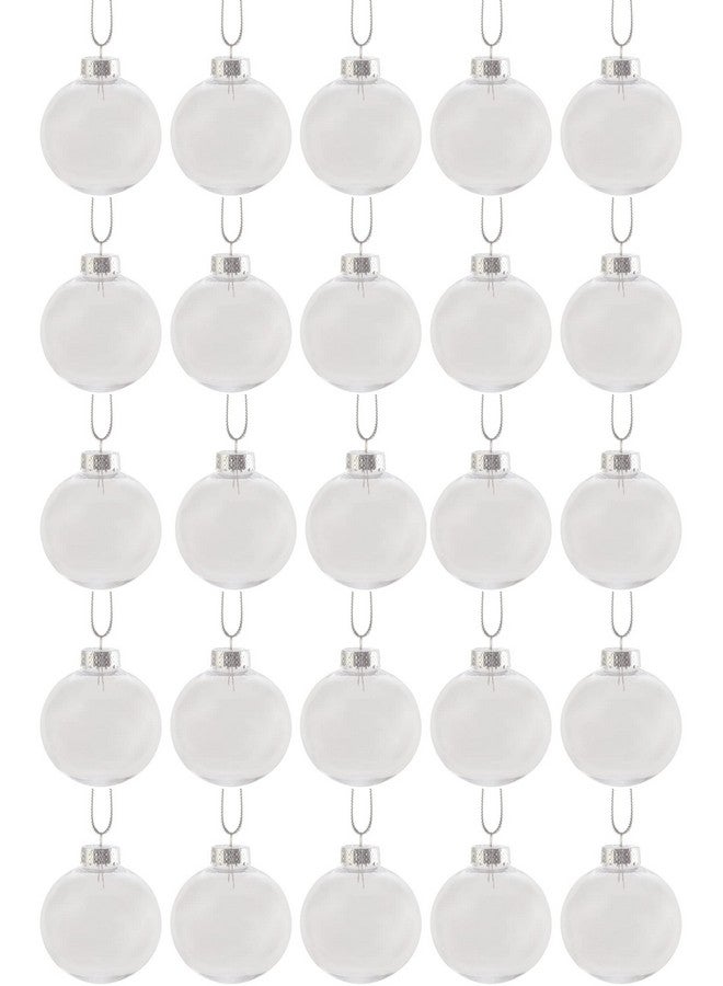 Creative Hobbies® - Bulk Value Pack of 25 pcs - 67mm (2-5/8 Inch) Round Clear Plastic Ball Ornaments - Great for Crafting DIY Christmas Ornaments - Image 2