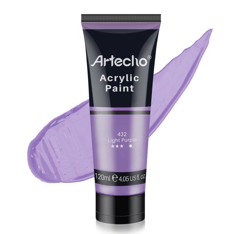 Artecho Purple Acrylic Paint Light Purple Paint 120ml 405oz Tubes Art Craft Paints for Canvas Rock Stone Wood Fabric Art Supplies - Image 3