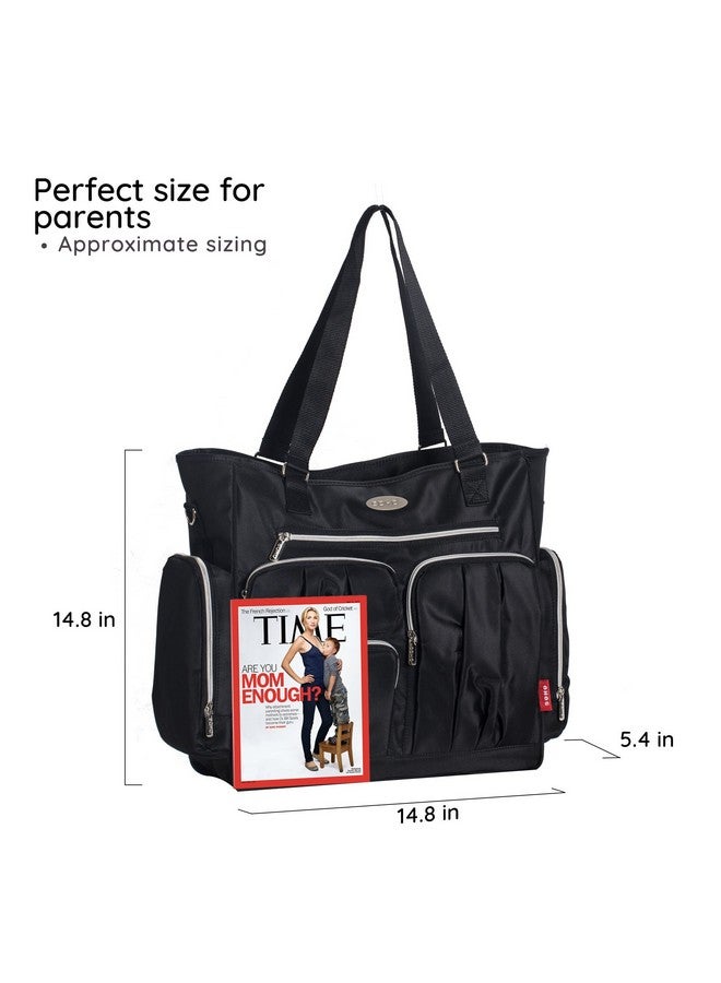SoHo Designs SoHo Time Square Diaper Bag Tote 9Pc, Black - Image 3