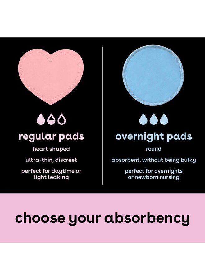 Bamboobies Women’s Nursing Pads, Reusable and Washable, Pink Regular and Blue Overnight, Variety Pack, Leak-Proof Pads for Breastfeeding, 2 Pairs - Image 4