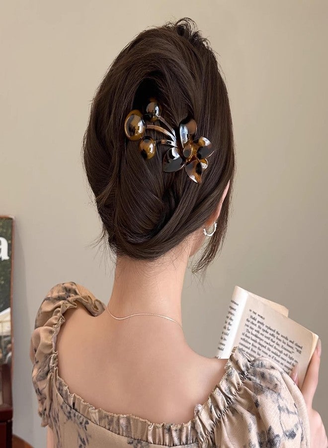 Melodio 3PCS Leopard Print Cherry Alligator Hair Clips for Women, Korean Fashion Duckbill Barrettes, Elegant Non-Slip Hair Accessories for Updos, Ponytails - Image 4