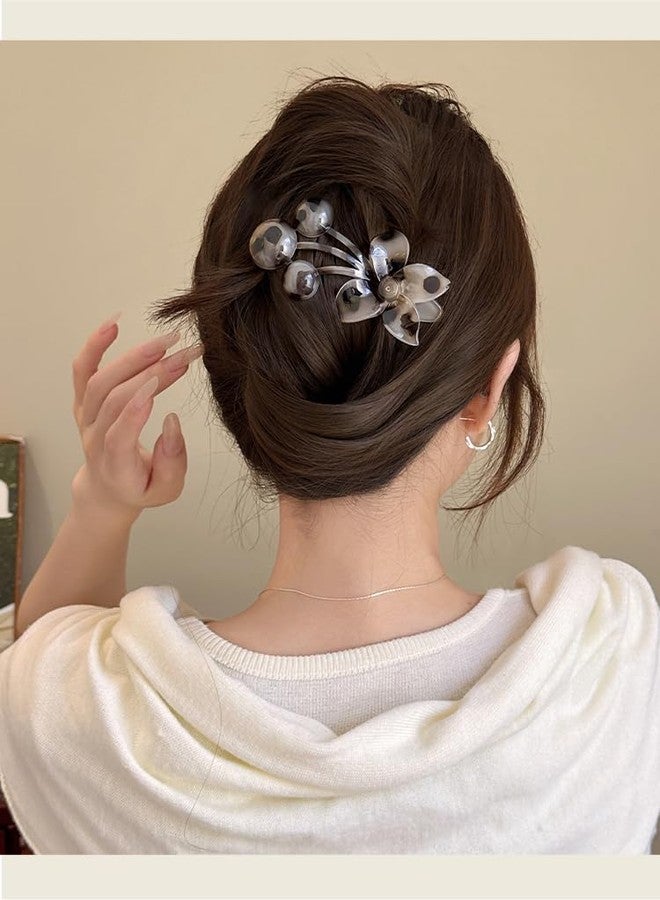 Melodio 3PCS Leopard Print Cherry Alligator Hair Clips for Women, Korean Fashion Duckbill Barrettes, Elegant Non-Slip Hair Accessories for Updos, Ponytails - Image 5