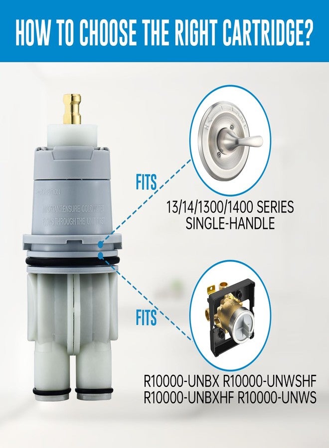Ahenbal RP46074 Shower Valve Cartridge Replacement for Delta 13/14 Series Single-Handle Shower Faucet, Universal Shower Valve Cartridge Repair Assembly, Replacement Monitor Cartridge Parts - Image 3
