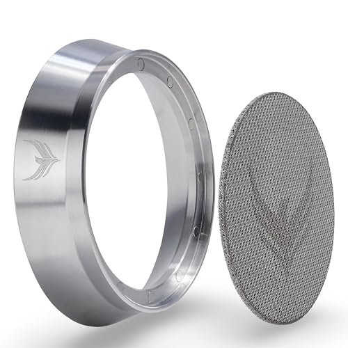 KNODOS 54mm Espresso Dosing Funnel and Puck Screen Set Magnetic Coffee Dosing Ring And Filter for Portafilters Compatible with 54 mm Breville Portafilter Basket Premium Espresso Machine Accessories
