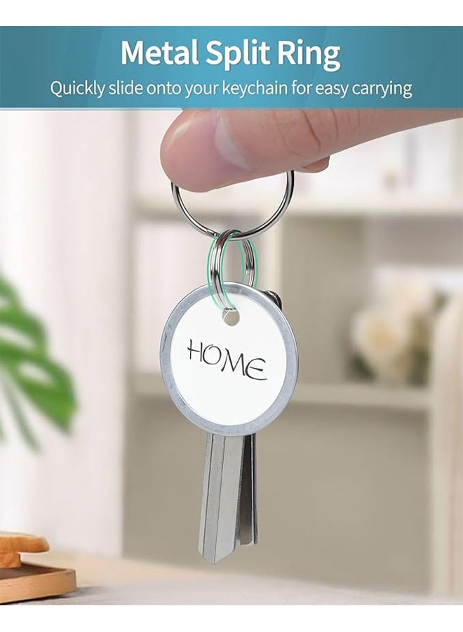 50 Pcs Key Tags 1 Inch White Paper Labels Writable Round Plastic Key Chain Tags with Split Rings Sturdy Lightweight Item Identifiers - Image 3