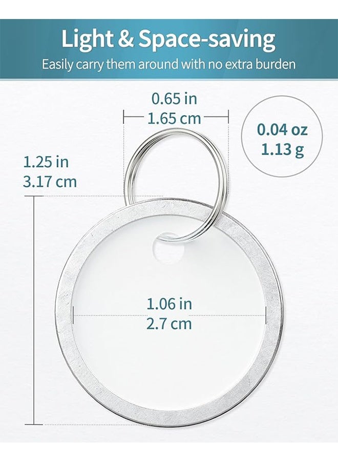 50 Pcs Key Tags 1 Inch White Paper Labels Writable Round Plastic Key Chain Tags with Split Rings Sturdy Lightweight Item Identifiers - Image 2