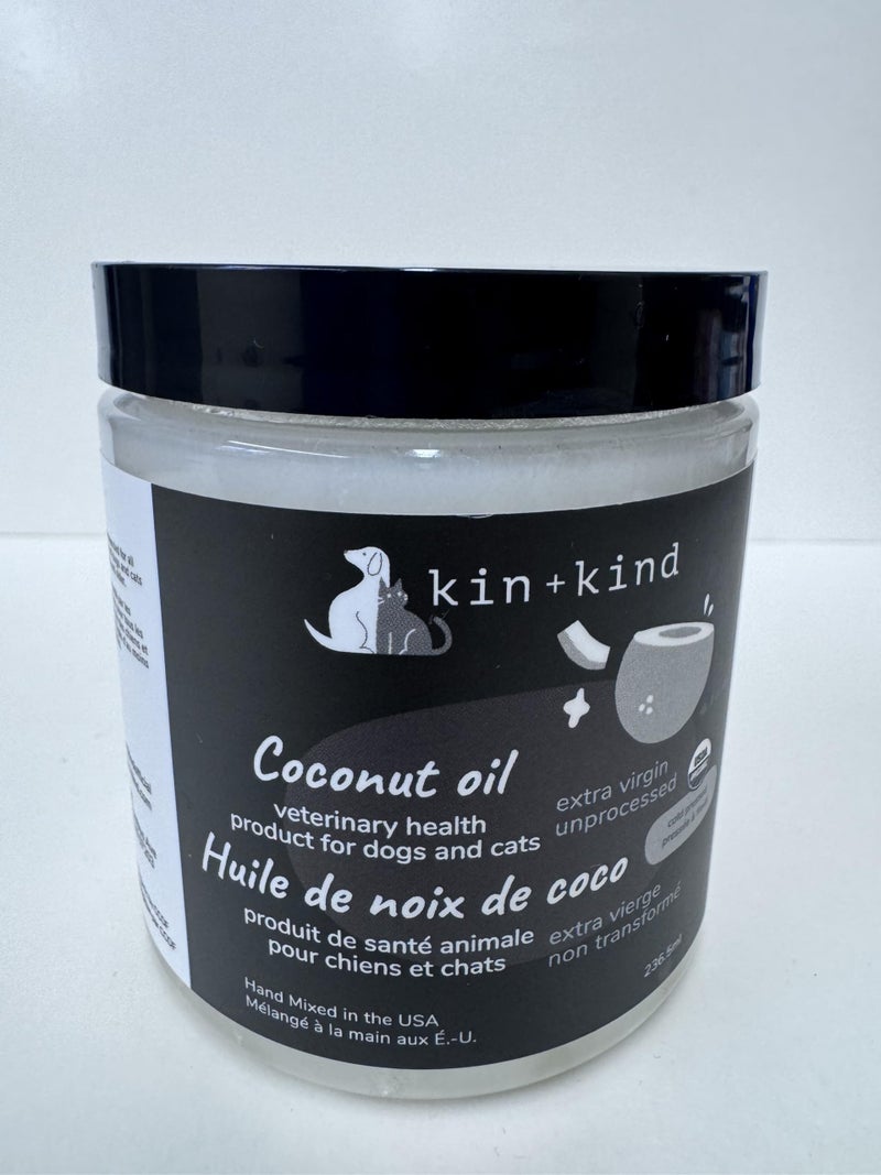 Kin+Kind Organic Coconut Oil Pet Supplement for Dogs & Cats - Natural Skin and Coat Support with Cold Pressed Extra Virgin Coconut Oil - Itchy Skin & Dry Cracked Noses - Made in USA - 8 fl oz (Medium) - Image 2