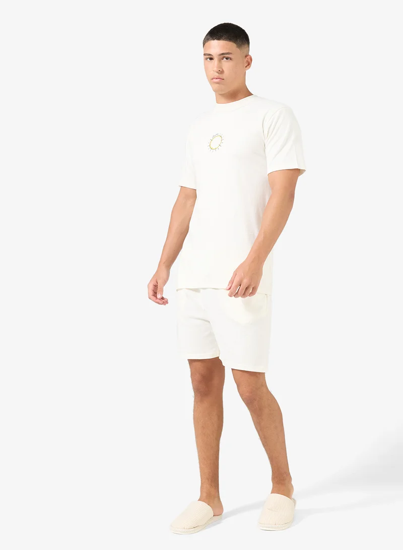 Seventy Five  Printed Short Sleeve T-Shirt And Shorts Set for Men | Best Price UAE