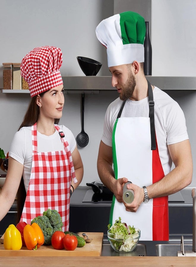 Toulite مجموعة أزياء الطهاة من توليت، 4 قطع، بتصميم إيطالي، تتضمن قبعة ومئزر طاهٍ، مناسبة للرجال والنساء، مع دعائم لجلسات التصوير، ولوازم الحفلات. - Image 2