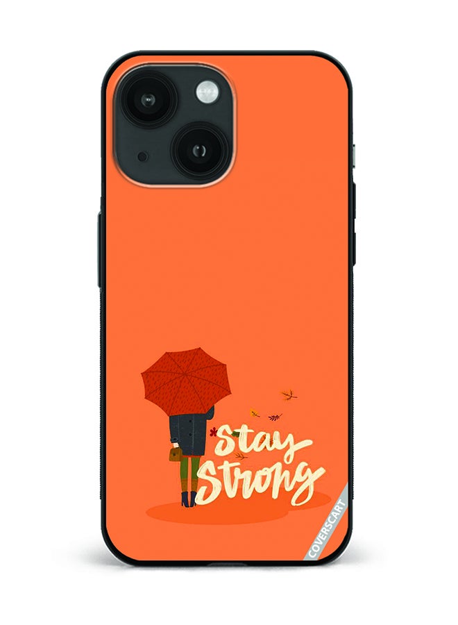 COVERSCART Protective Case Cover For Apple iPhone 15 Stay Strong Design Orange
