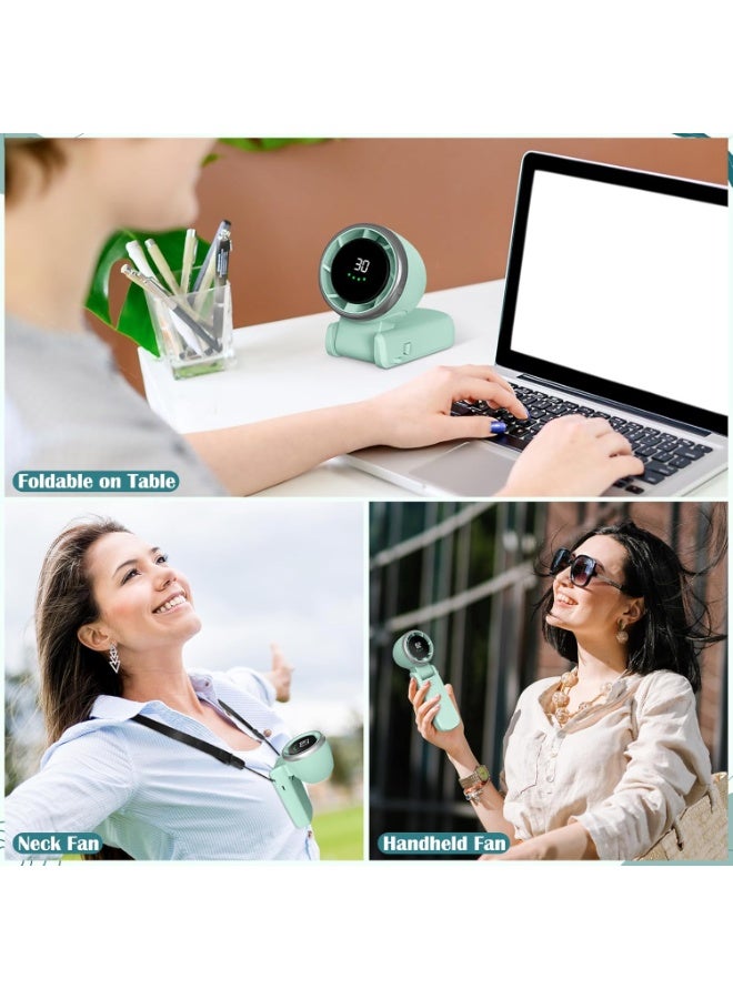 Bukela Personal Portable Handheld Fan, 5000Ah Battery Powered Rechargeable 20H Runtime, 5 Speeds Turbo Cooling Technology Hand Held Fans for Outdoor Travel Camping Hiking (green) - Image 5