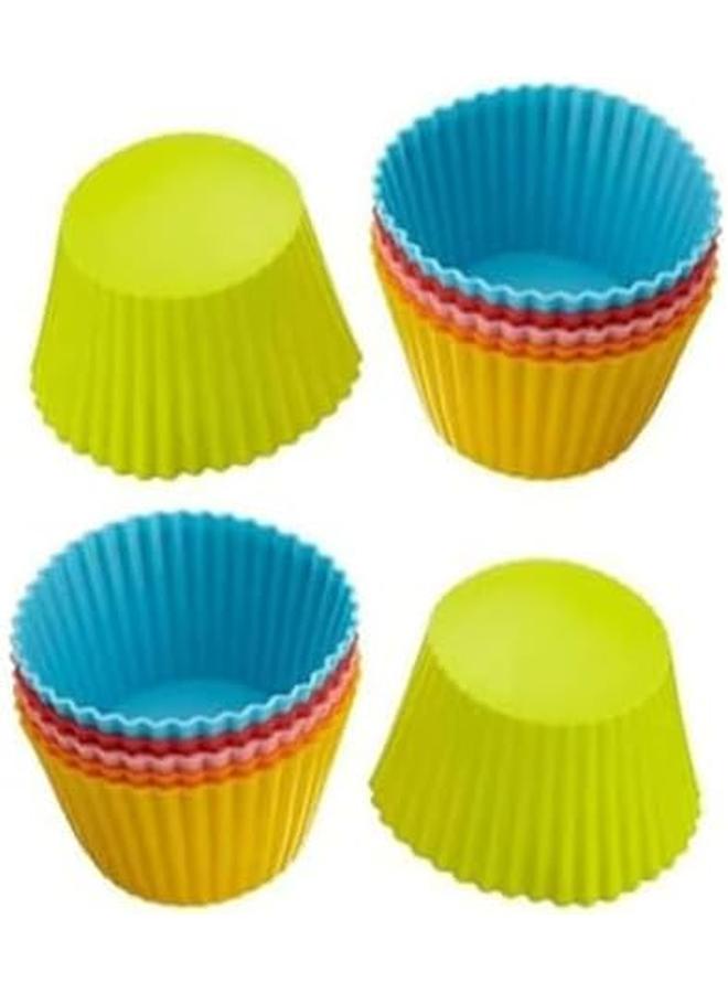 SKY-TOUCH Silicone Cupcake Liners 12Pcs Baking Cups Non Stick Cake Muffin Chocolate Cupcake Liner Baking Cup Mold Multicolor - Image 3