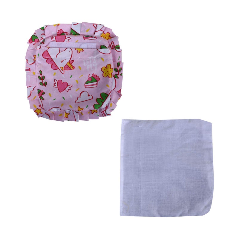 Nonibud Baby Cotton Sleeping Bed Cum Carrying Nest Bag with Mustard Seeds Rai Pillow # Large Size 77 Cms X 40 Cms # 0-9 Months- Baby Pink Unicorn Print - Image 3