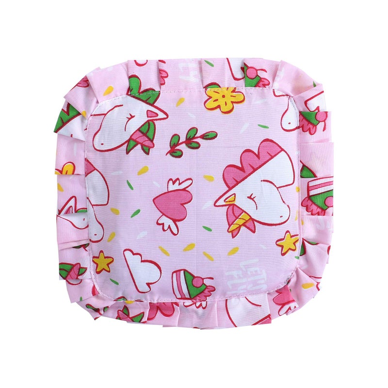 Nonibud Baby Cotton Sleeping Bed Cum Carrying Nest Bag with Mustard Seeds Rai Pillow # Large Size 77 Cms X 40 Cms # 0-9 Months- Baby Pink Unicorn Print - Image 2