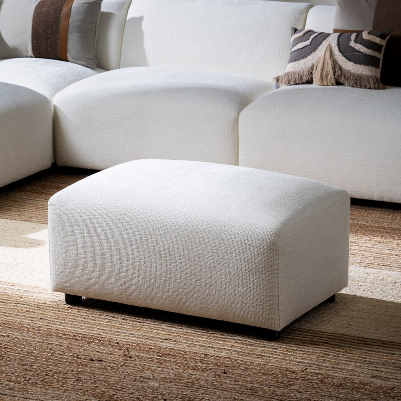 OC HOME Ivory Modular Ottoman for Living Room