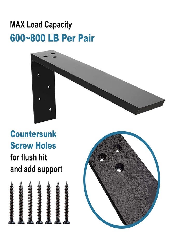 WINKER Countertop Support Bracket 2 Pack Heavy Duty Granite Hidden Forward L Shelf Bracket 12" x 6" x 2 1/2" Metal Corbels for Quartz/Wood/Concret/Laminate Countertops - Image 3