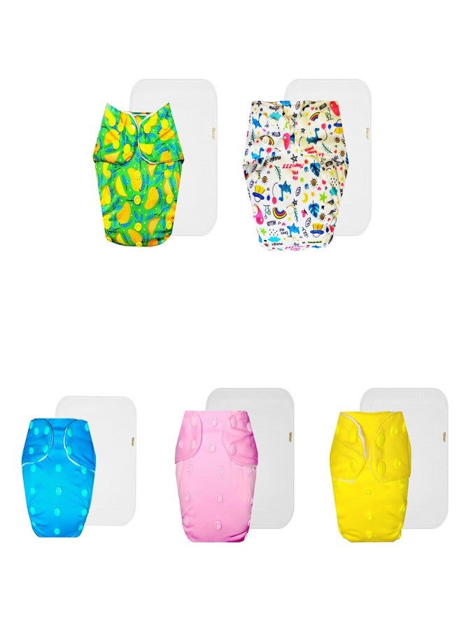 حفاضات دمبلدو القماشية الممتازة مع حشوة قطنية (عبوة من 5) | مضادة للحساسية | وسادة ماصة من 6 طبقات | مناسبة للسفر | مثالية للأطفال الصغار | من 3 أشهر إلى 3 سنوات | للجنسين - Image 1