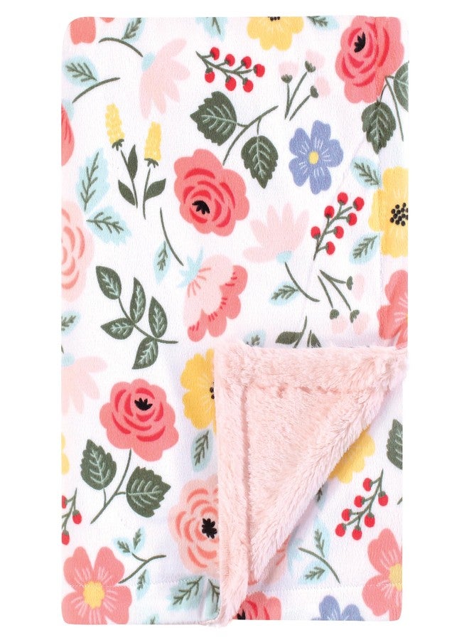 Hudson Baby Unisex Baby Plush Blanket with Furry Binding and Back, Modern Botanical, One Size - Image 1