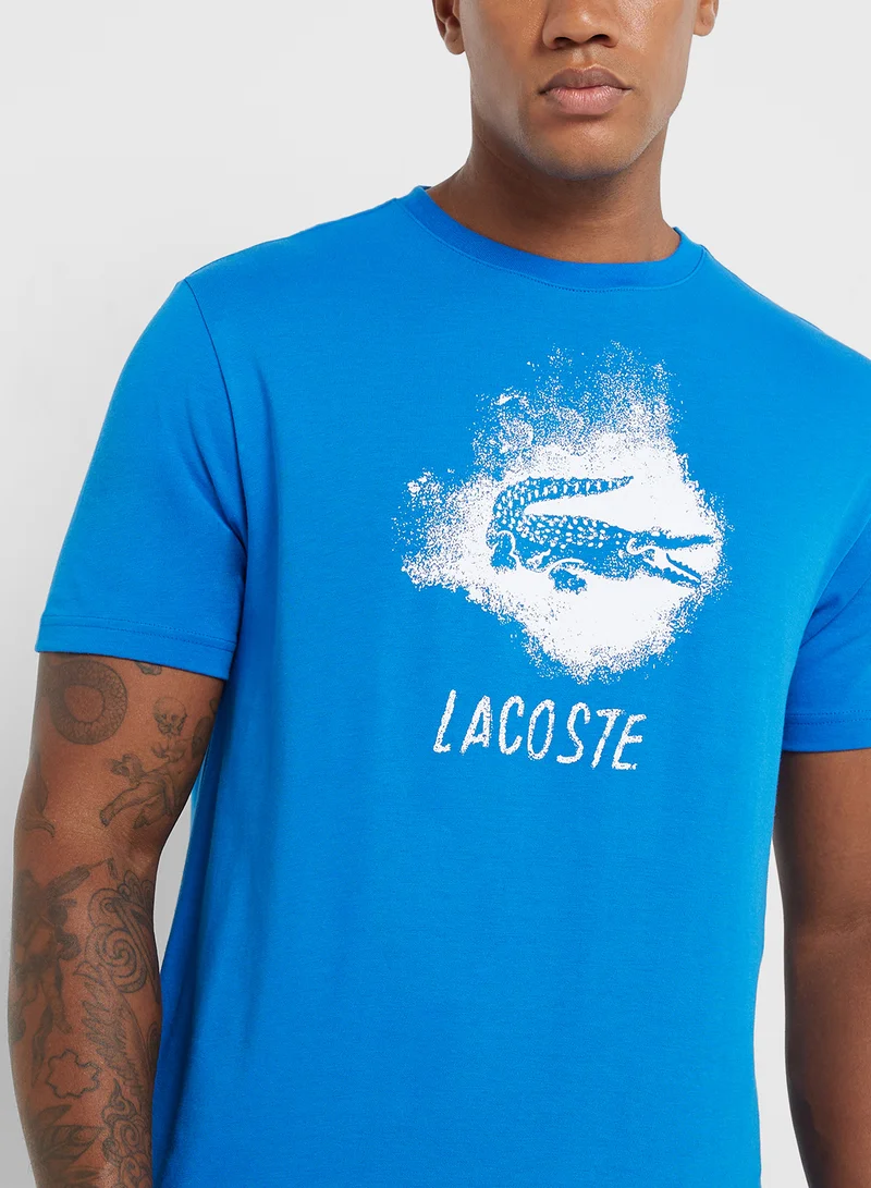 LACOSTE Logo Graphic Crew Neck T-Shirt