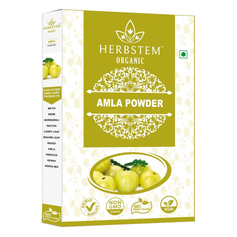 Herbstem 100% Natural Amla Indian Gooseberry Fruit Powder for Hair Growth, Skin, Drinking and Eating (100g) - Image 5