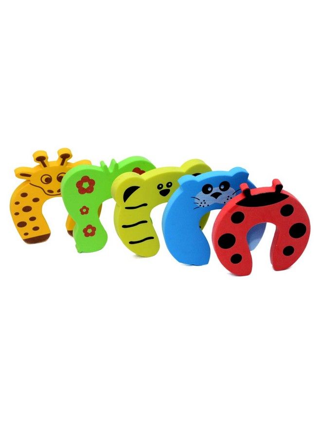 BABYSAFEHOUSE Finger Pinch Door Guard For Baby Safety (Animal Shape Pack Of 5) Door Stopper For Protection From Door Slamming & Accidental Door Lock - Image 1