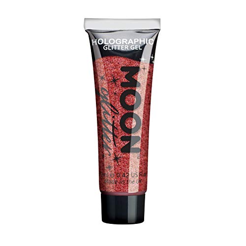 Holographic Face  Body Glitter Gel by Moon Glitter  12ml  Red  Glitter Face Paint