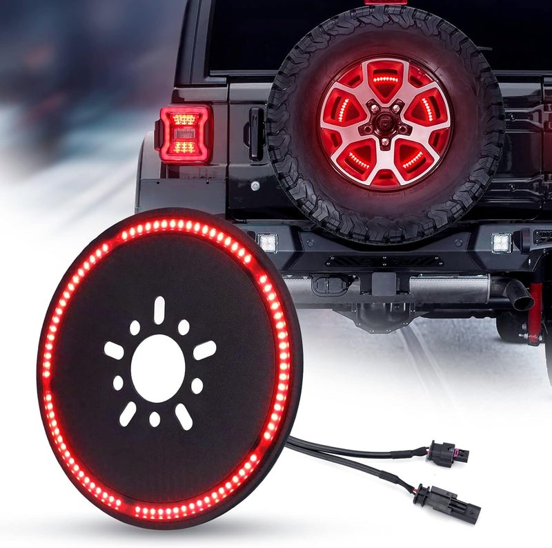 SUPAREE Plug and Play Spare Tire Brake Light Wheel 3rd Third Brake Light JL Spare Tire Light fits for Wrangler JL JLU 2018-2025 with Back Up Camera - Image 1