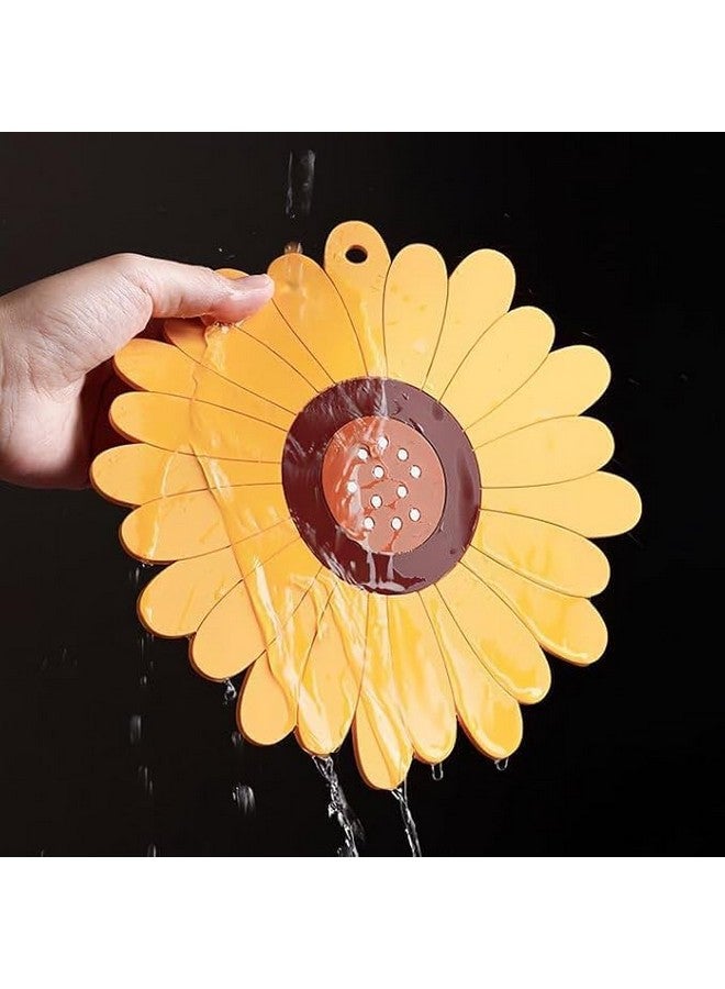 SUNBEET Sunflower Design Silicone Cup Mats for Table,Coasters for Drinks Non-Slip Cup,Coasters Soft Coaster for Tabletope Protection Sunflower Trivest Pads (10 CM) (Pack of 2) - Image 2