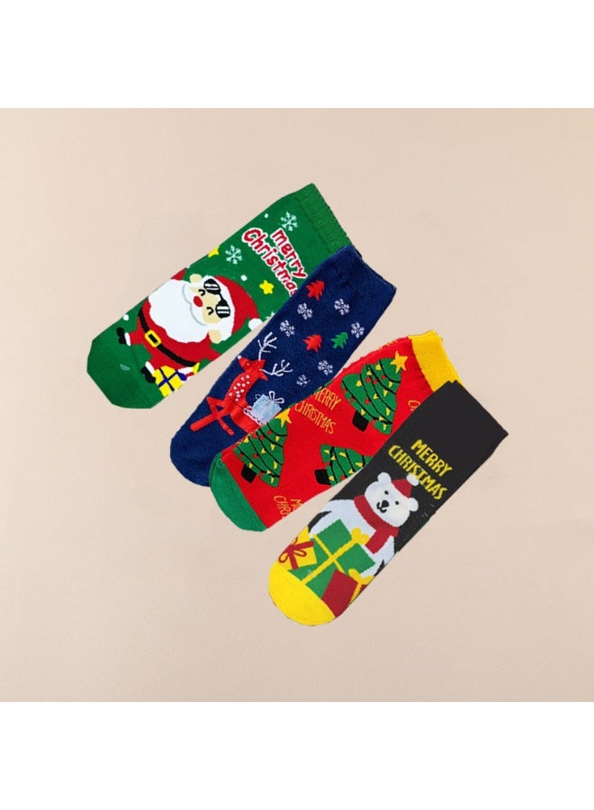 المنزل الذكي هوم سمارت جوارب مزينة برسومات عيد الميلاد للأولاد والبنات - جوارب سانتا كلوز ورجل الثلج الجميلة والمخصصة للأطفال الصغار، هدية مثالية لعيد الميلاد وتوزيعات الحفلات. - Image 3