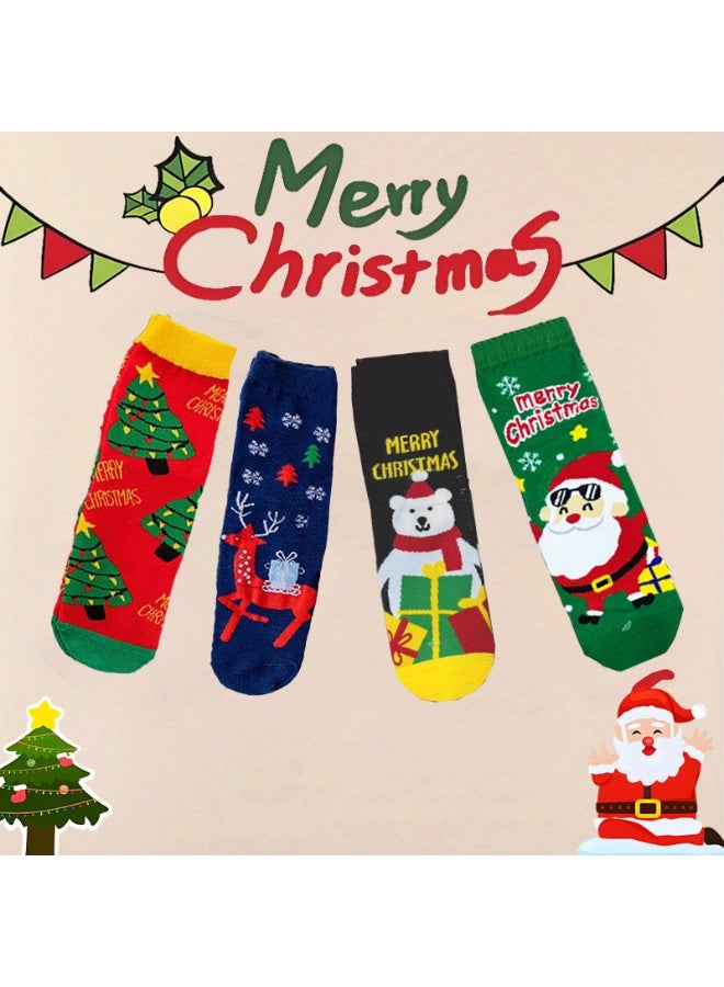 المنزل الذكي هوم سمارت جوارب مزينة برسومات عيد الميلاد للأولاد والبنات - جوارب سانتا كلوز ورجل الثلج الجميلة والمخصصة للأطفال الصغار، هدية مثالية لعيد الميلاد وتوزيعات الحفلات. - Image 2