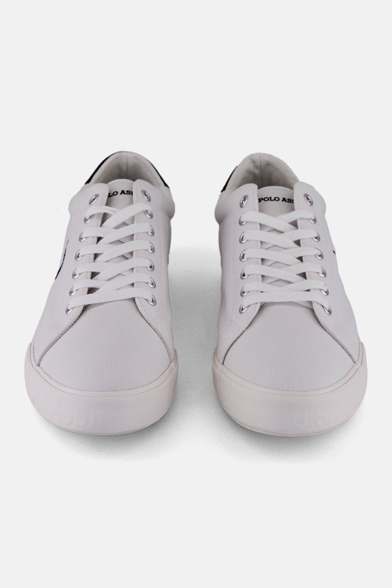 U.S. Polo Assn. Men Canvas-Eco Leather Lace Up Casual Shoes, White  - Image 4