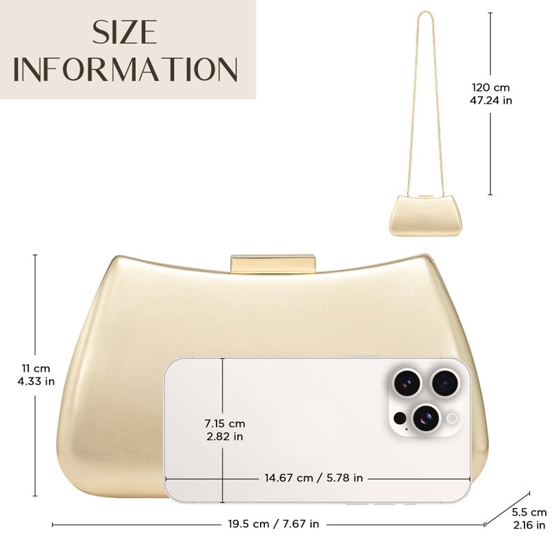 CHUNLI Dressy Clutch Purses for Women Formal PU Leather Bags Evening Clutch Handbag for Weddings, Proms, and Parties - Image 5