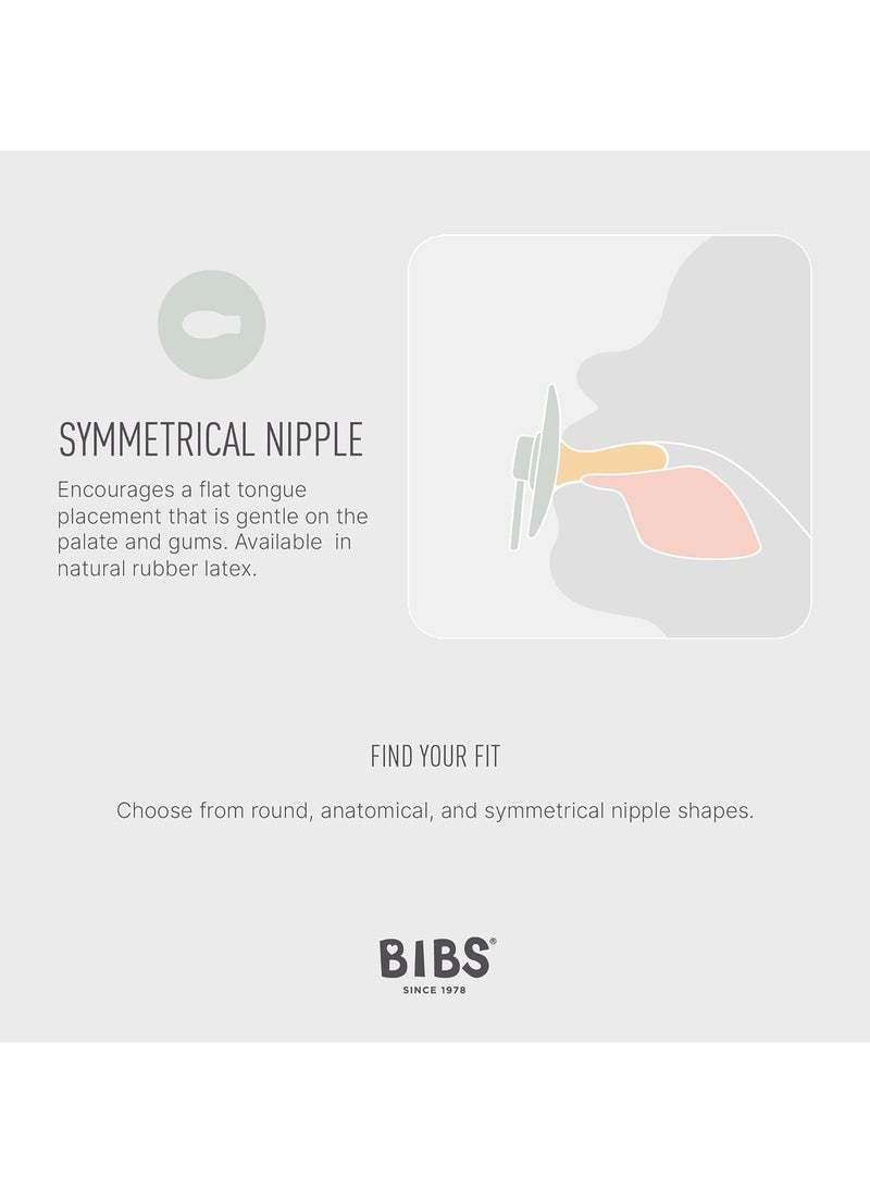 BIBS Pacifier Colour 2 PACK Latex Size 1 Symmetrical Ivory/Sage  - Image 4