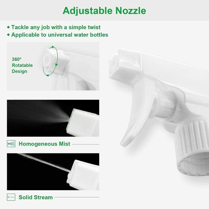 ELECDON 16 oz Plastic Spray Bottles, 4 Pack Heavy Duty Refillable Leak-Proof Sprayers, Opaque and Anti-Degradation for Cleaning Solutions, for Home Garden Plant Kitchen - Image 4